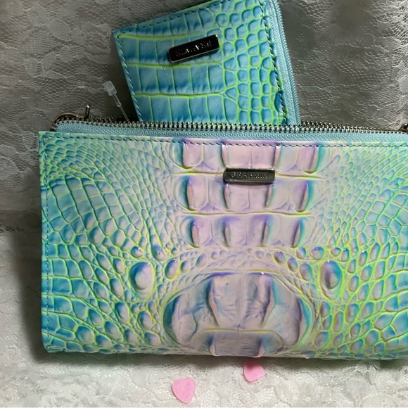 NWT 2 Pc Brahmin COTTON CANDY Melbourne, CLUTCH, CR CARD WALLET - Picture 3 of 7